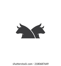 Diseño de icono del logotipo de la cabeza de Black Bull 
