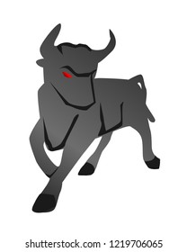 Black bull icon logo vector isolated on white background.