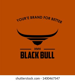 black bull initial logo concept