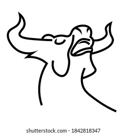 black bull line white logo scream.