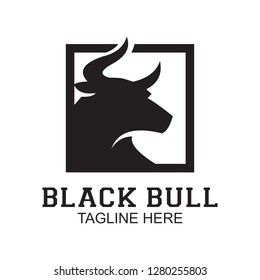 black bull logo, clip art vector