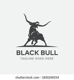 Black Bull Logo Design Template