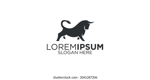 Black bull logo design template