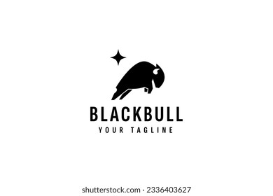 black bull logo vector icon illustration