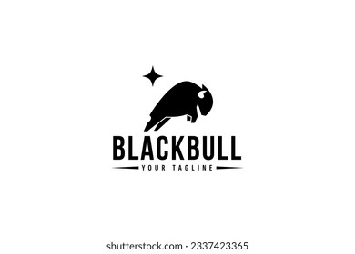 black bull logo vector icon illustration