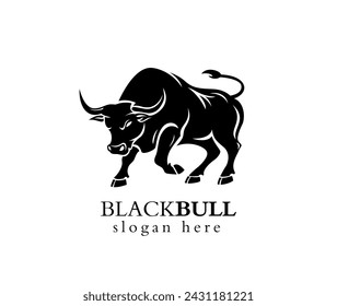 Black Bull logo vector illustration	