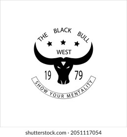 a black bull logo vector suitable for use as a logo icon etc