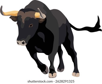Black Bull Mammal Animal Vector