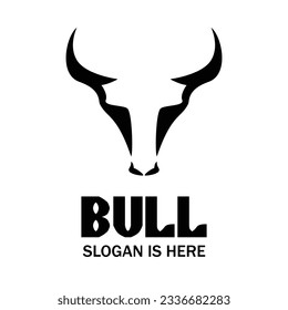 black bull silhouette logo design. wild buffalo sign and symbol.