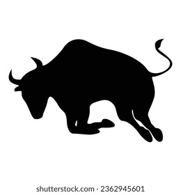 black bull silhouette logo design. wild buffalo sign and symbol.