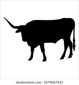 Black Bull Silhouette vector illustration