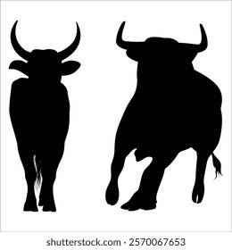 Black Bull Silhouette vector illustration