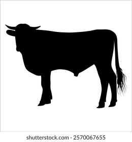 Black Bull Silhouette vector illustration