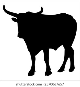 Black Bull Silhouette vector illustration