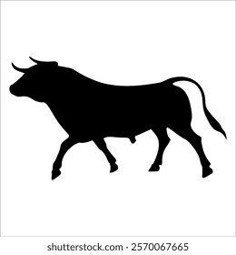 Black Bull Silhouette vector illustration