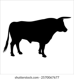 Black Bull Silhouette vector illustration