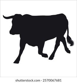 Black Bull Silhouette vector illustration