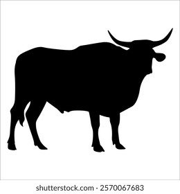 Black Bull Silhouette vector illustration