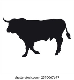 Black Bull Silhouette vector illustration