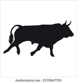 Black Bull Silhouette vector illustration