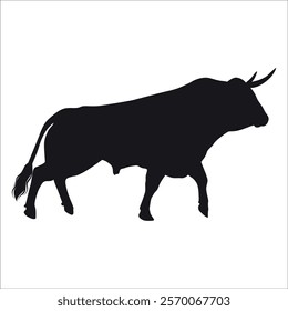 Black Bull Silhouette vector illustration