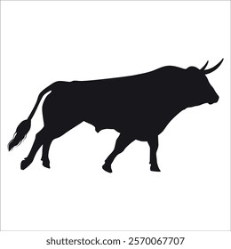 Black Bull Silhouette vector illustration