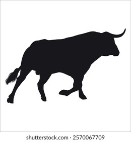 Black Bull Silhouette vector illustration