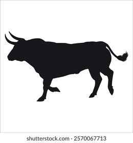 Black Bull Silhouette vector illustration