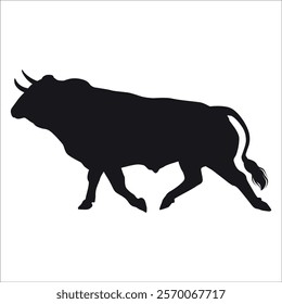 Black Bull Silhouette vector illustration