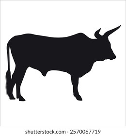 Black Bull Silhouette vector illustration