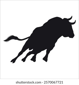 Black Bull Silhouette vector illustration