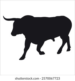 Black Bull Silhouette vector illustration