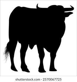 Black Bull Silhouette vector illustration