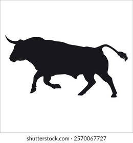 Black Bull Silhouette vector illustration