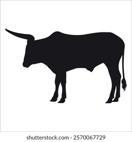 Black Bull Silhouette vector illustration