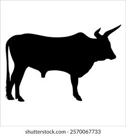 Black Bull Silhouette vector illustration