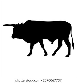 Black Bull Silhouette vector illustration