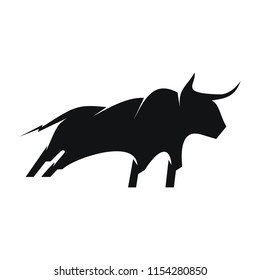 Black Bull Simple Logo Design Stock Vector (Royalty Free) 1154280850