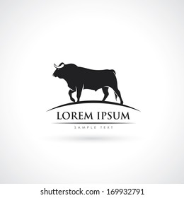 Black bull symbol - vector illustration