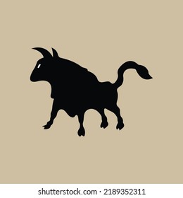 Black bull vector logo design 