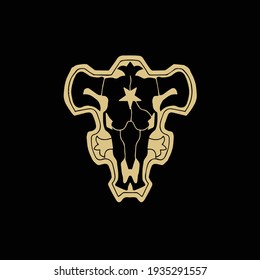 Black bull witch logo. Isolated vector