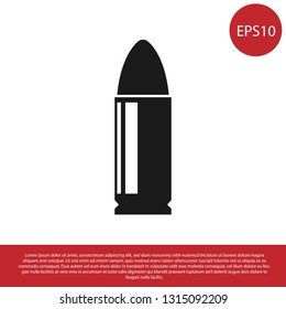 Black Bullet icon isolated on white background. Vector Illustration