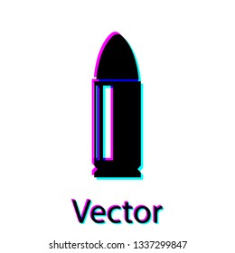 Black Bullet icon isolated on white background. Vector Illustration