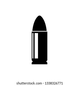Black Bullet icon isolated on white background. Vector Illustration