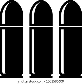 Black Bullet icon isolated on white background.  Vector Illustration