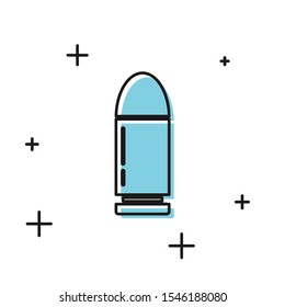 Black Bullet icon isolated on white background.  Vector Illustration