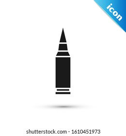 Black Bullet icon isolated on white background.  Vector Illustration