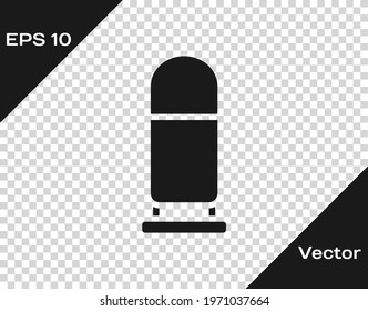 Black Bullet icon isolated on transparent background.  Vector