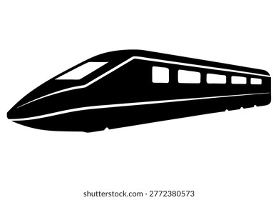 Black bullet train silhouette Vector