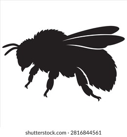 A black bumblebee silhouette vector style illustration